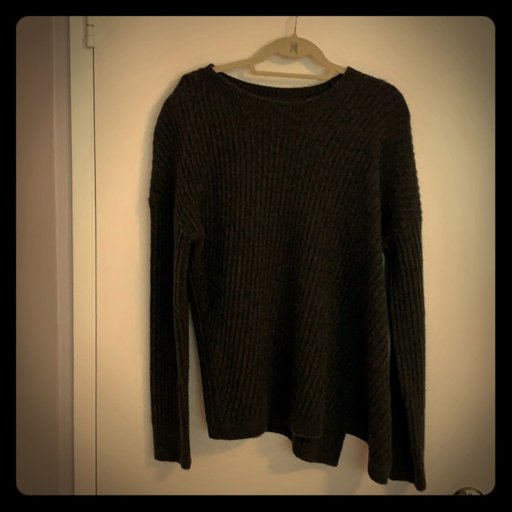 Dark Green Asymmetrical Vince Sweater